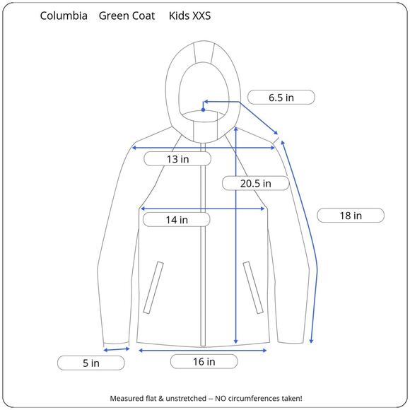 Columbia Winter Jacket - Green Hooded Lined Outgrown - Youth Girls Kids XXS 4/5 - Picture 6 of 6